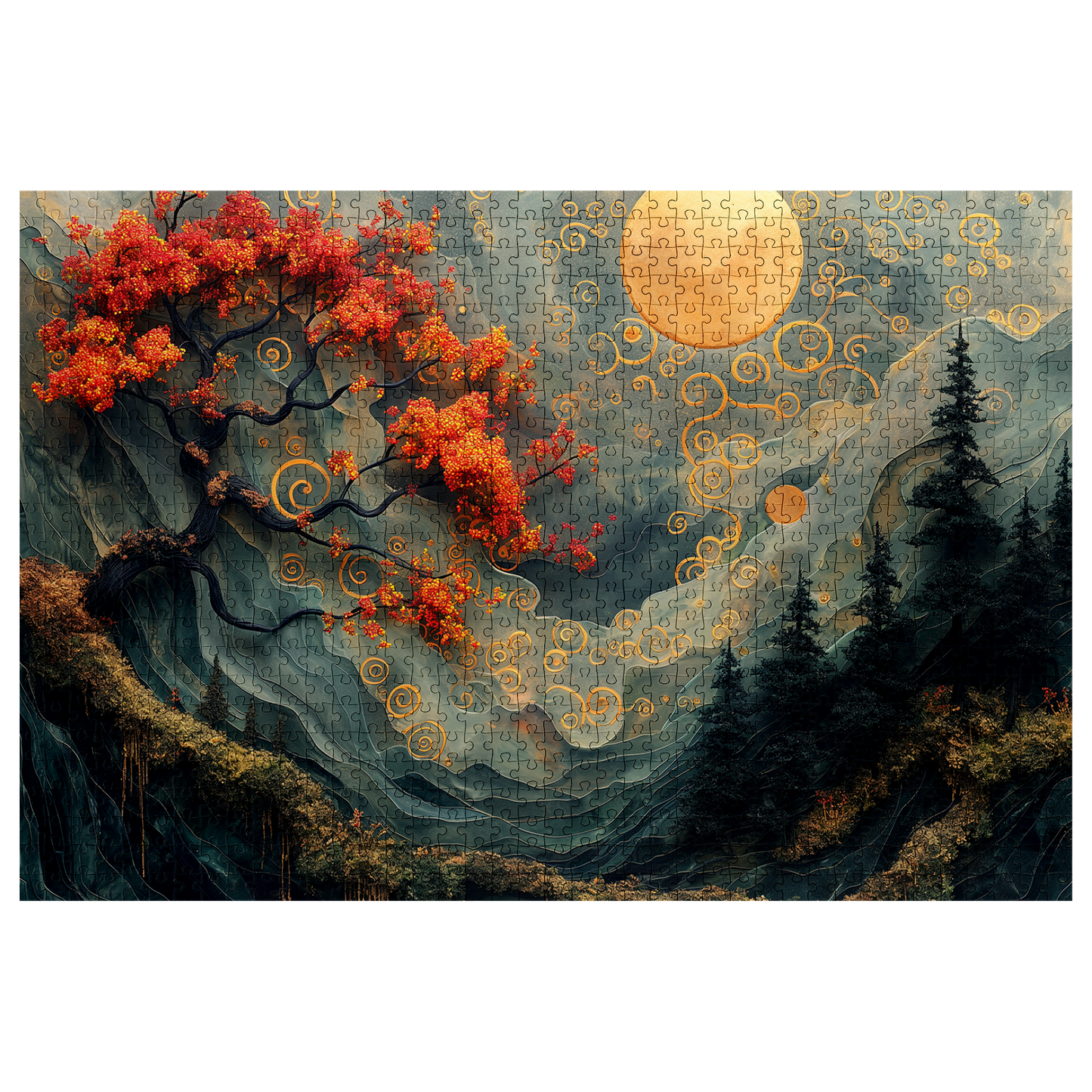 Spiral Sky - Premium Jigsaw Puzzle, Mythical, Fantasy, Landscape - Multiple Sizes Available