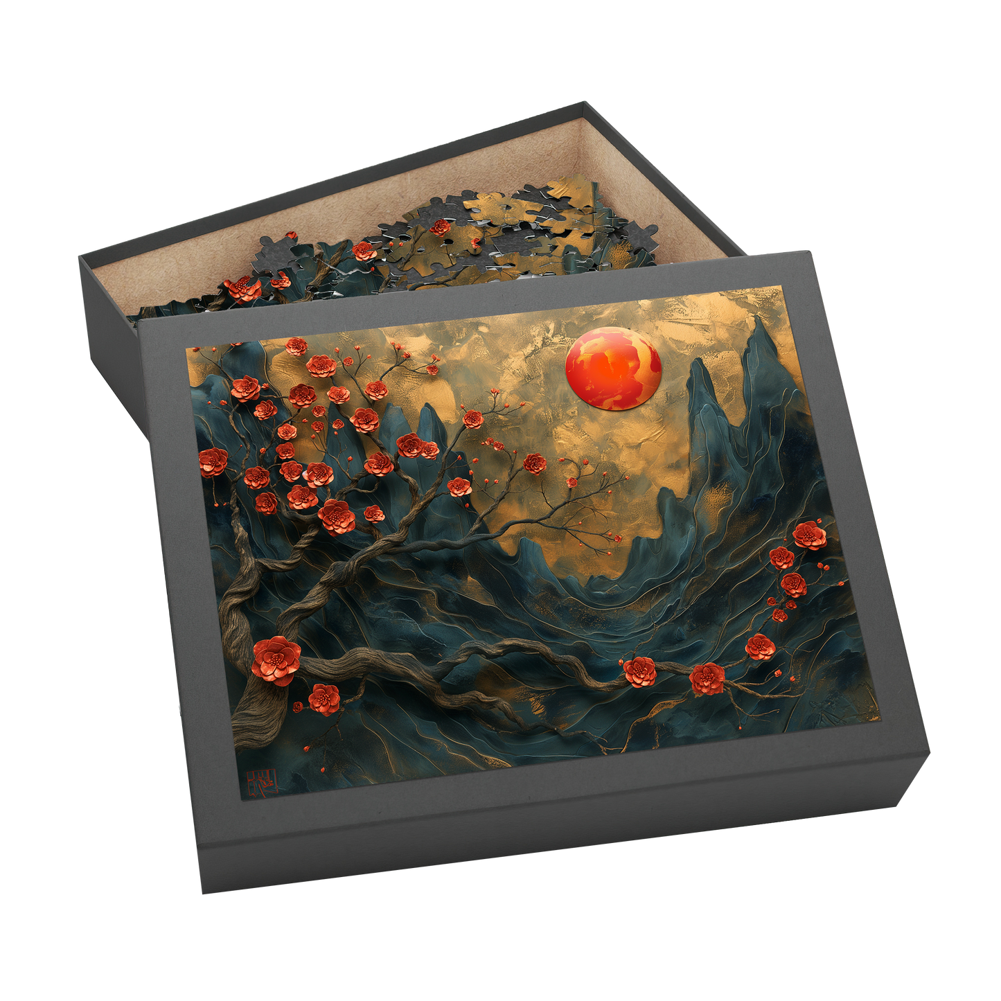 Layer Blossom Canyon - Premium Jigsaw Puzzle, Mythical, Fantasy, Landscape - Multiple Sizes Available