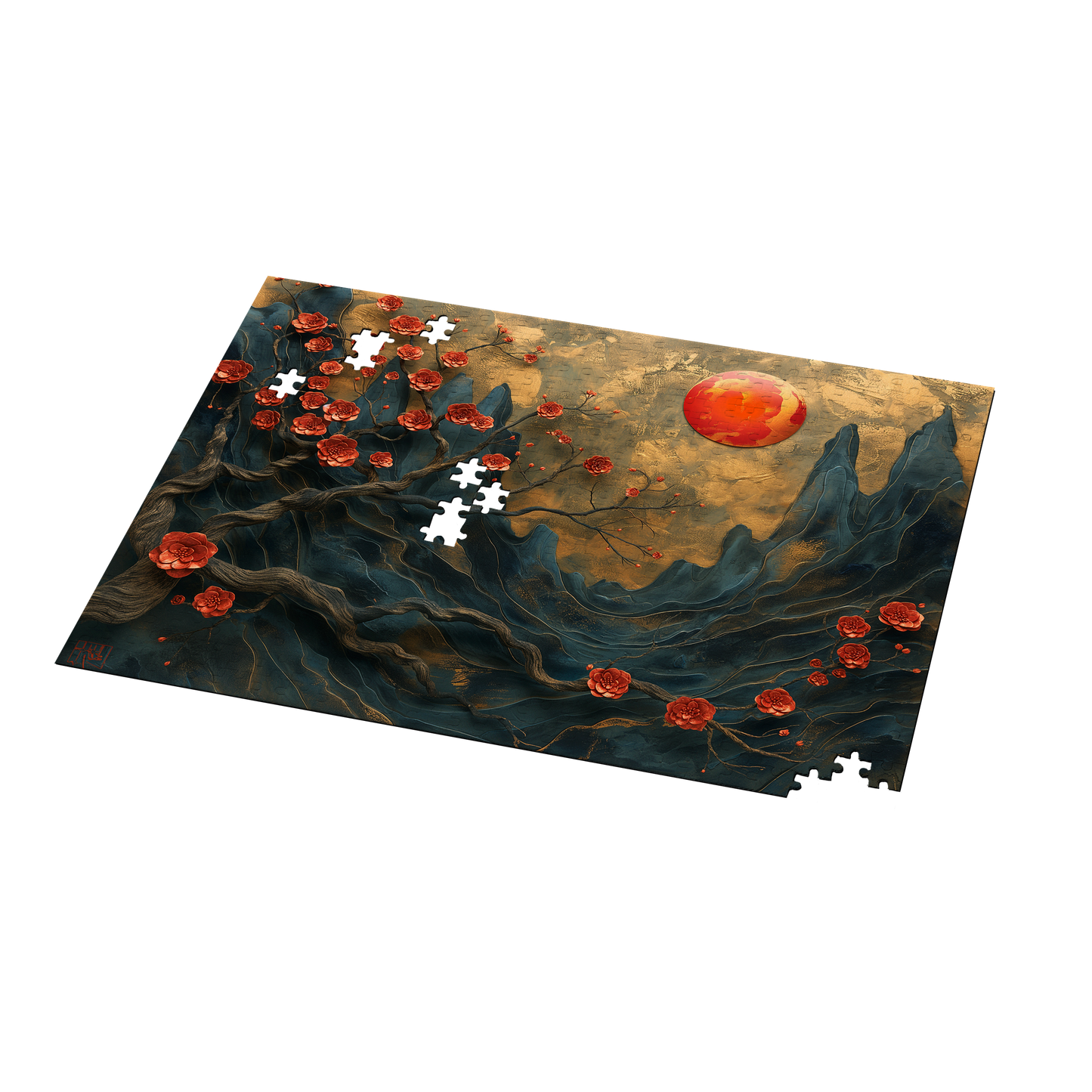 Layer Blossom Canyon - Premium Jigsaw Puzzle, Mythical, Fantasy, Landscape - Multiple Sizes Available