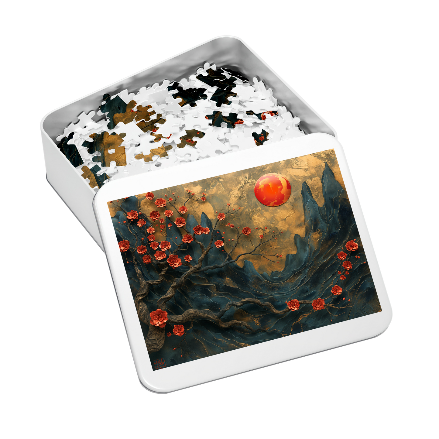 Layer Blossom Canyon - Premium Jigsaw Puzzle, Mythical, Fantasy, Landscape - Multiple Sizes Available