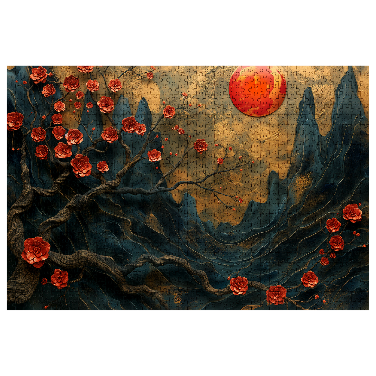 Layer Blossom Canyon - Premium Jigsaw Puzzle, Mythical, Fantasy, Landscape - Multiple Sizes Available