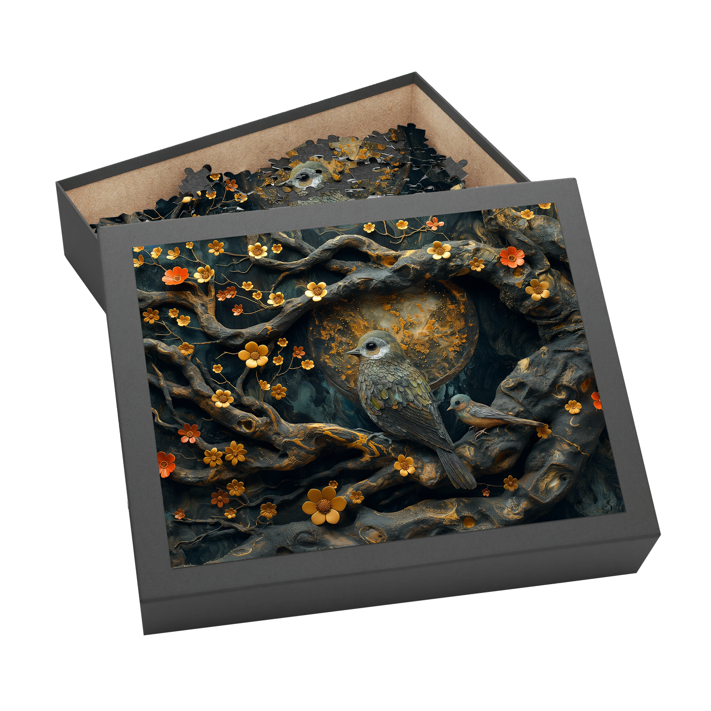 Family Perch - Premium Jigsaw Puzzle, Avian, Beautiful, Gentle - Multiple Sizes Available