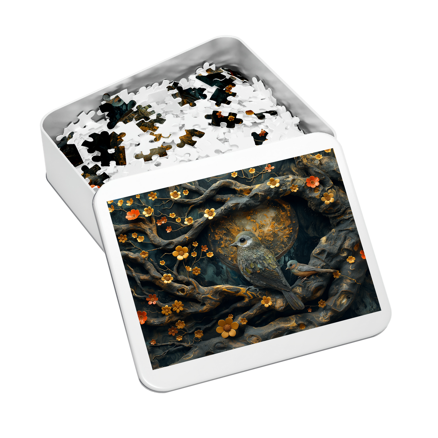 Family Perch - Premium Jigsaw Puzzle, Avian, Beautiful, Gentle - Multiple Sizes Available