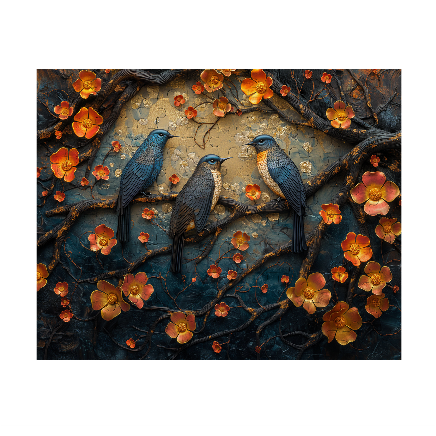 Bluebacks - Premium Jigsaw Puzzle - Avian, Beautiful, Gentle - Multiple Sizes Available