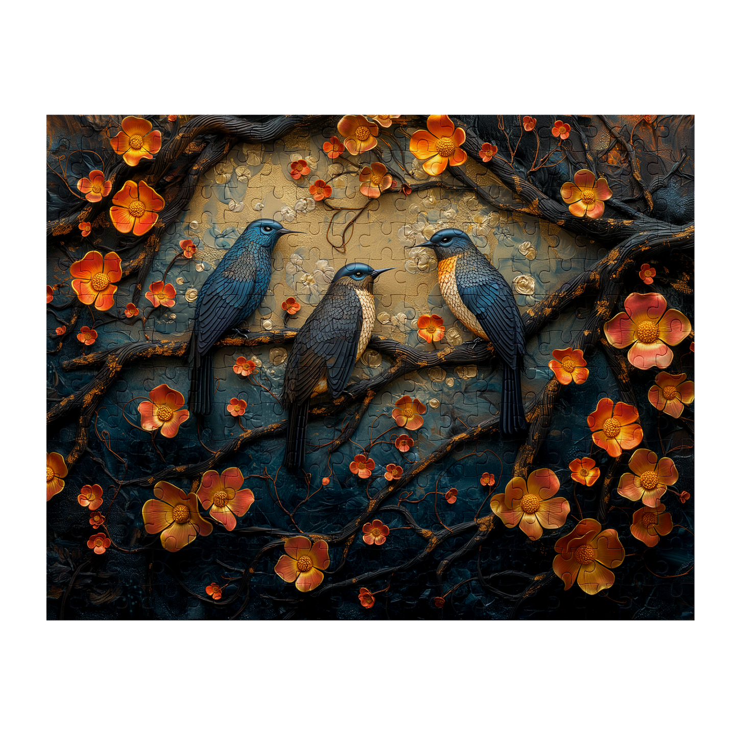 Bluebacks - Premium Jigsaw Puzzle - Avian, Beautiful, Gentle - Multiple Sizes Available