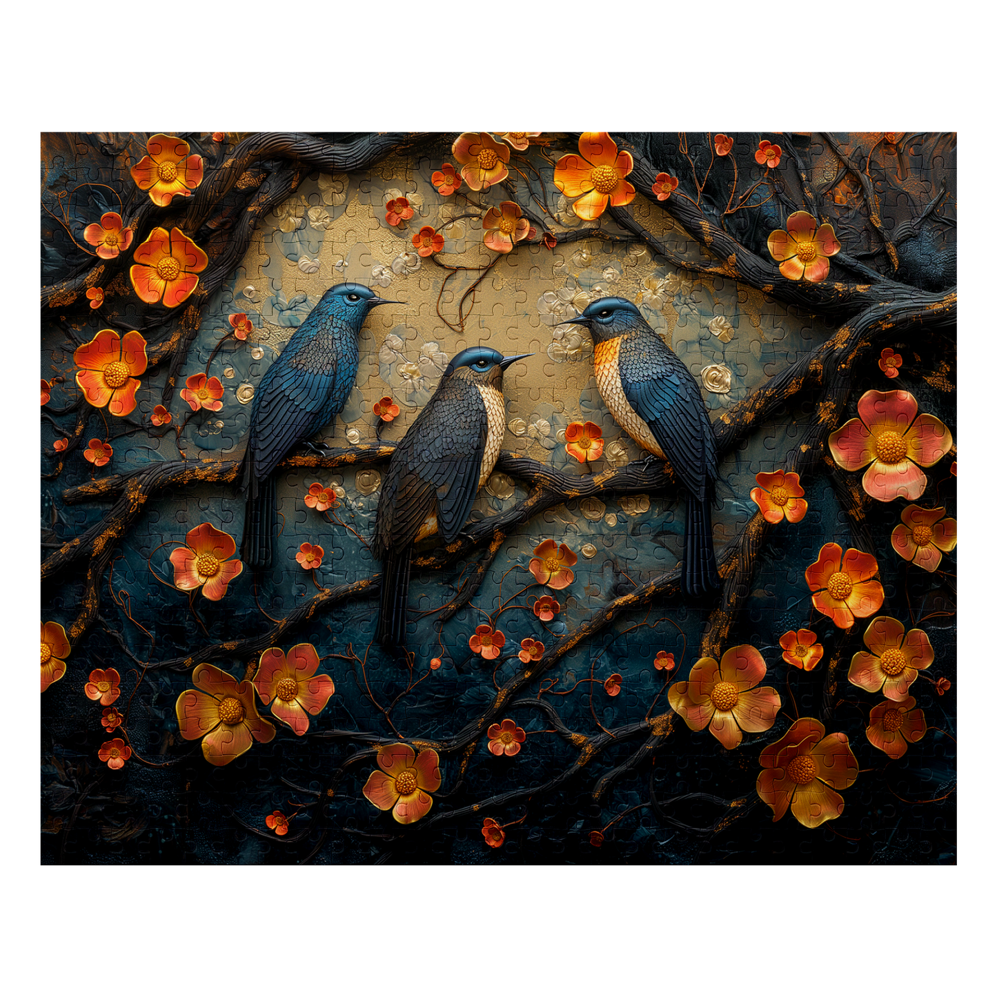 Bluebacks - Premium Jigsaw Puzzle - Avian, Beautiful, Gentle - Multiple Sizes Available