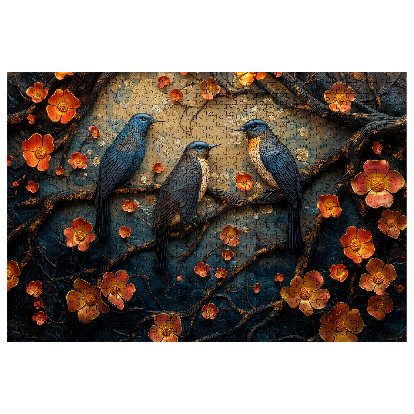 Bluebacks - Premium Jigsaw Puzzle - Avian, Beautiful, Gentle - Multiple Sizes Available