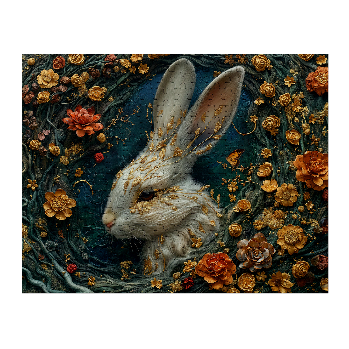 Gilded Fur - Premium Jigsaw Puzzle - Ornate, Elegant, Golden - Multiple Sizes Available