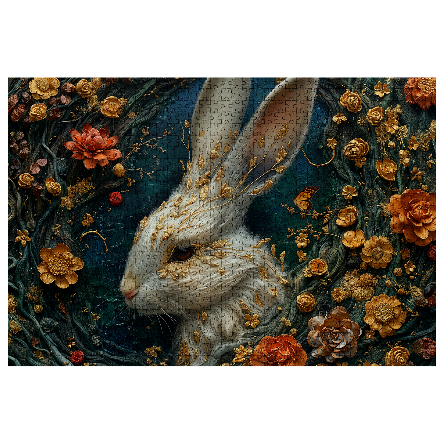 Gilded Fur - Premium Jigsaw Puzzle - Ornate, Elegant, Golden - Multiple Sizes Available