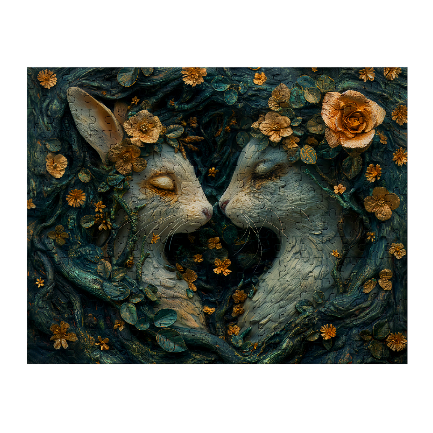 Reunited - Premium Jigsaw Puzzle - Ornate, Elegant, Rabbits, Twilight - Multiple Sizes Available