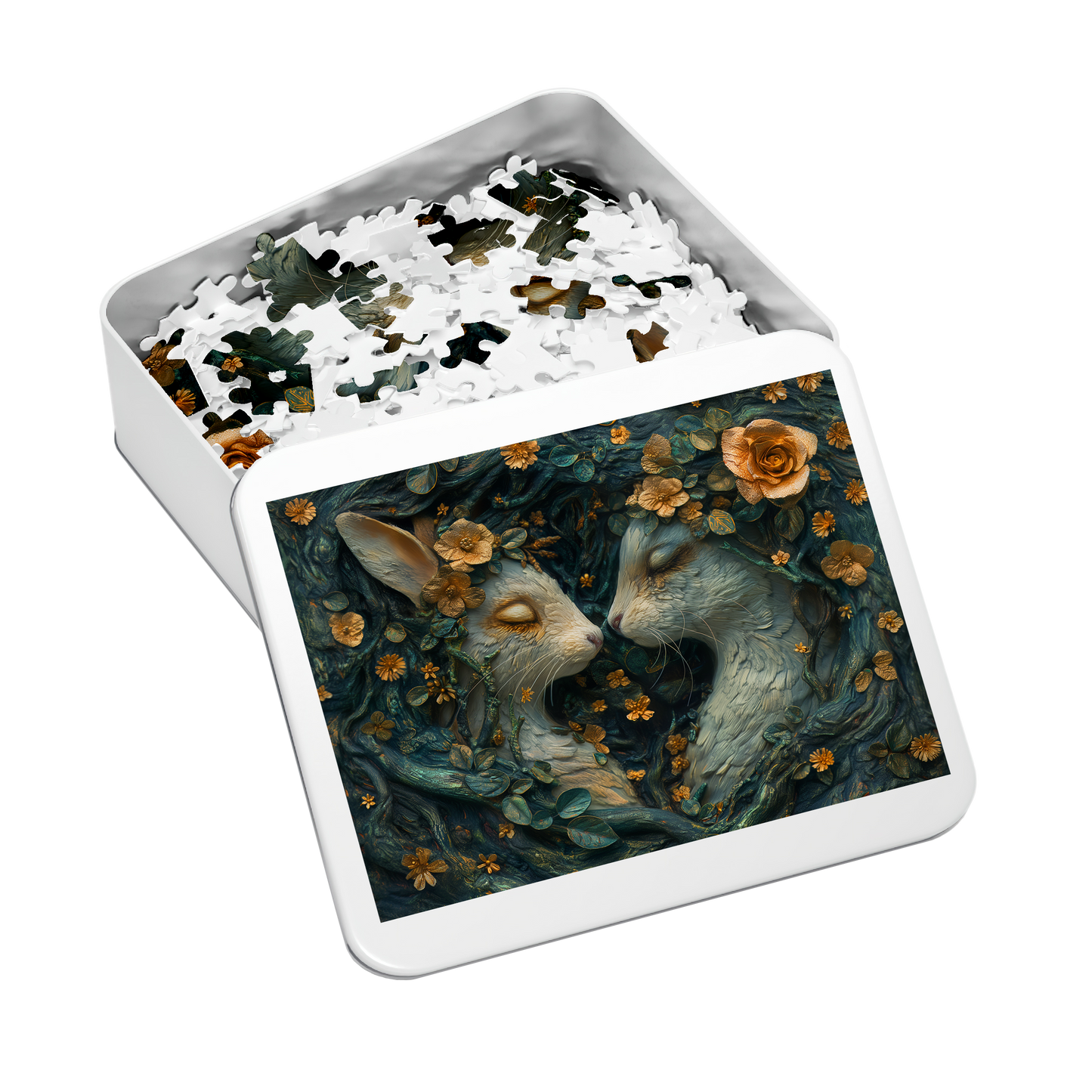 Reunited - Premium Jigsaw Puzzle - Ornate, Elegant, Rabbits, Twilight - Multiple Sizes Available