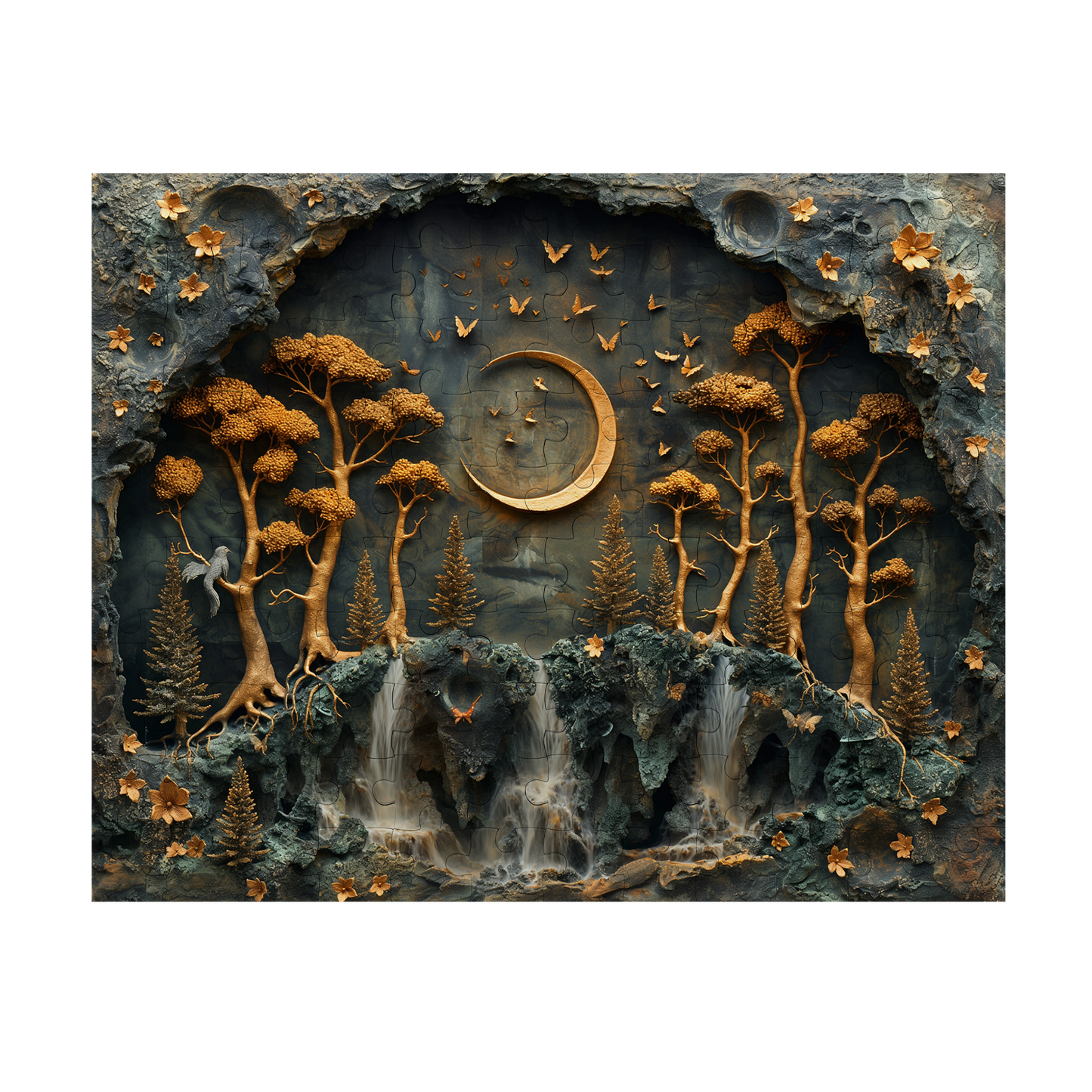 Moon Hill - Premium Jigsaw Puzzle - Ornate, Fantasy, Lunar, Mossy - Multiple Sizes Available