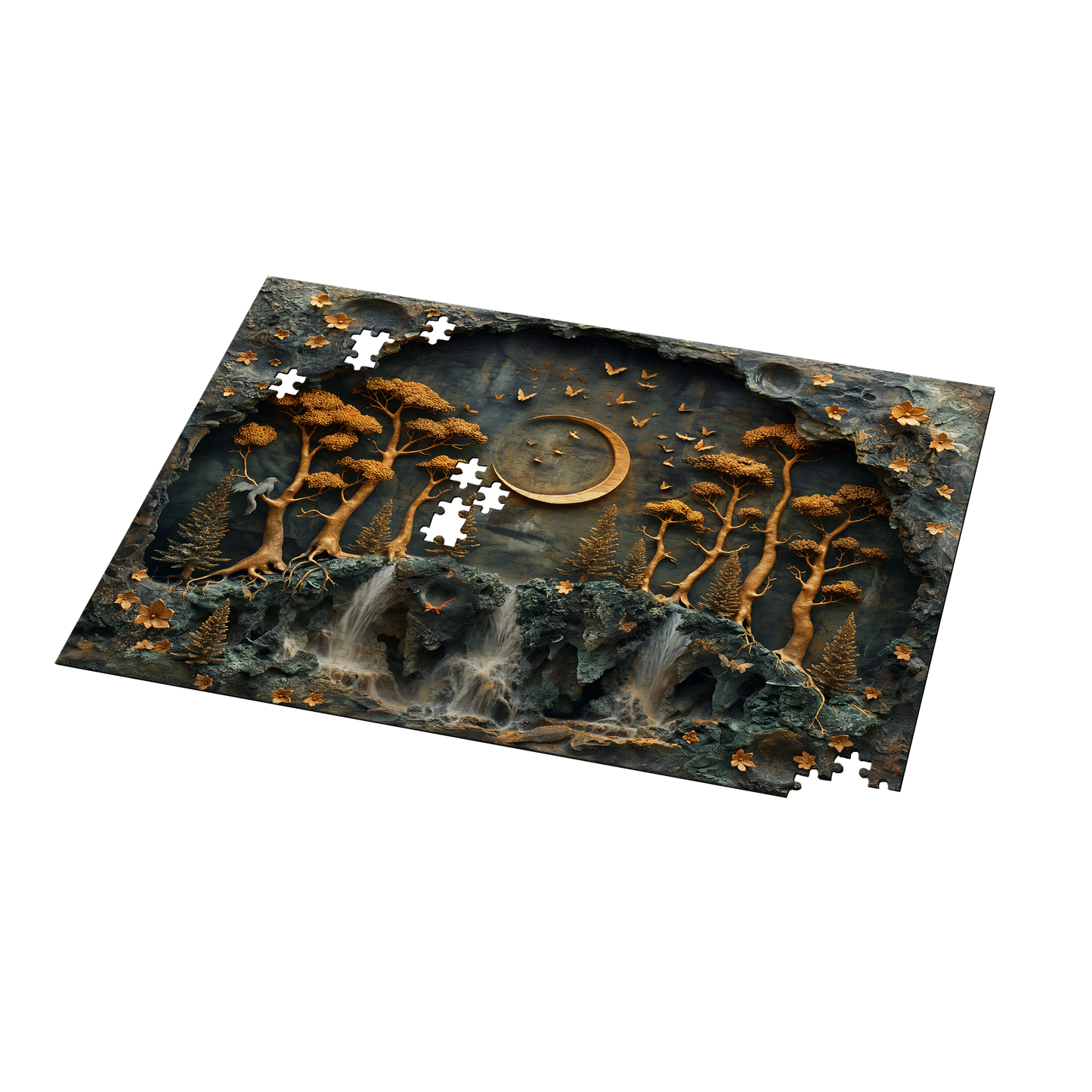 Moon Hill - Premium Jigsaw Puzzle - Ornate, Fantasy, Lunar, Mossy - Multiple Sizes Available
