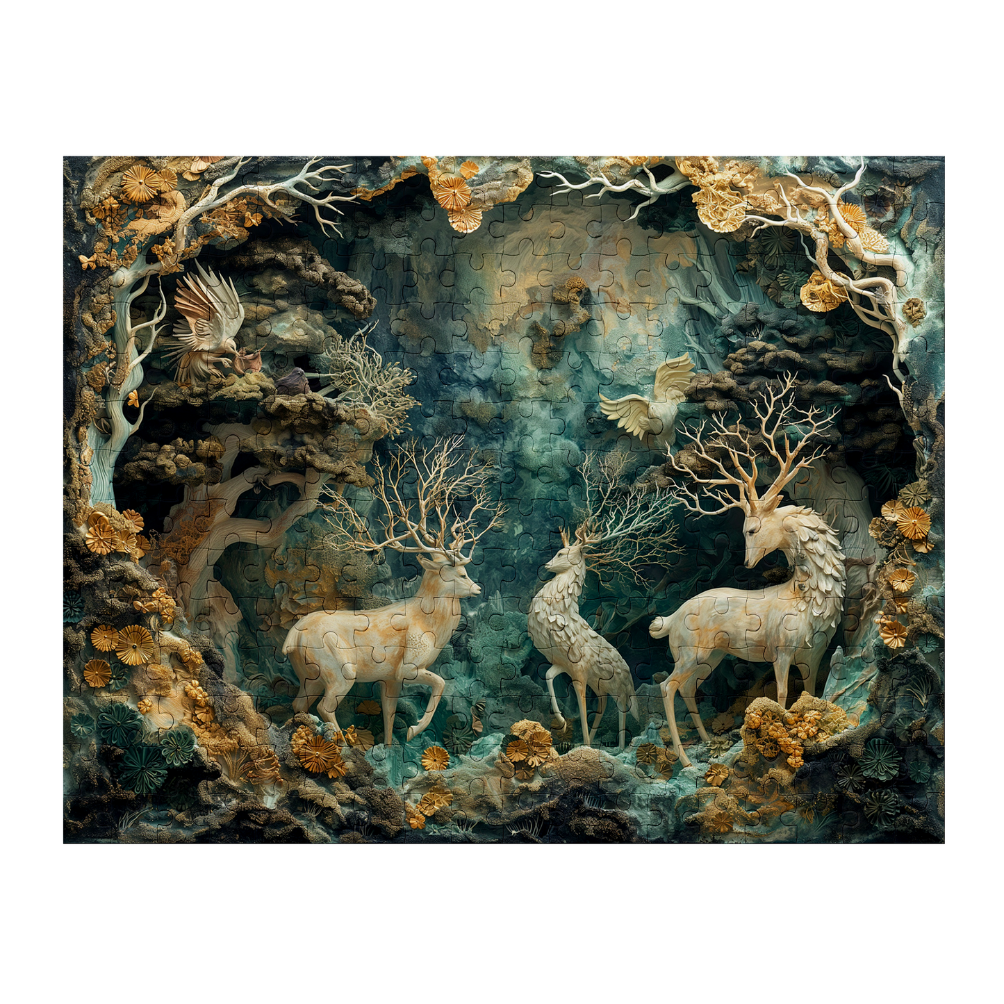 Hart of the Forest - Premium Jigsaw Puzzle - Veradnt, Majestic, Family - Multiple Sizes Available
