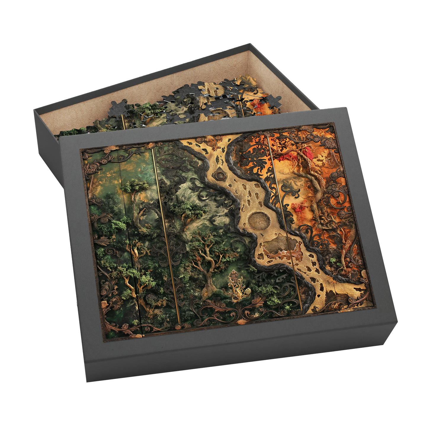 Natures Frame 08 - Premium Jigsaw Puzzle, Antique, Carving - Multiple Sizes Available