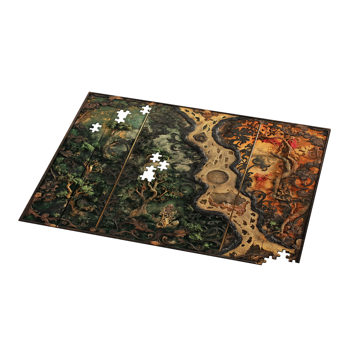 Natures Frame 08 - Premium Jigsaw Puzzle, Antique, Carving - Multiple Sizes Available