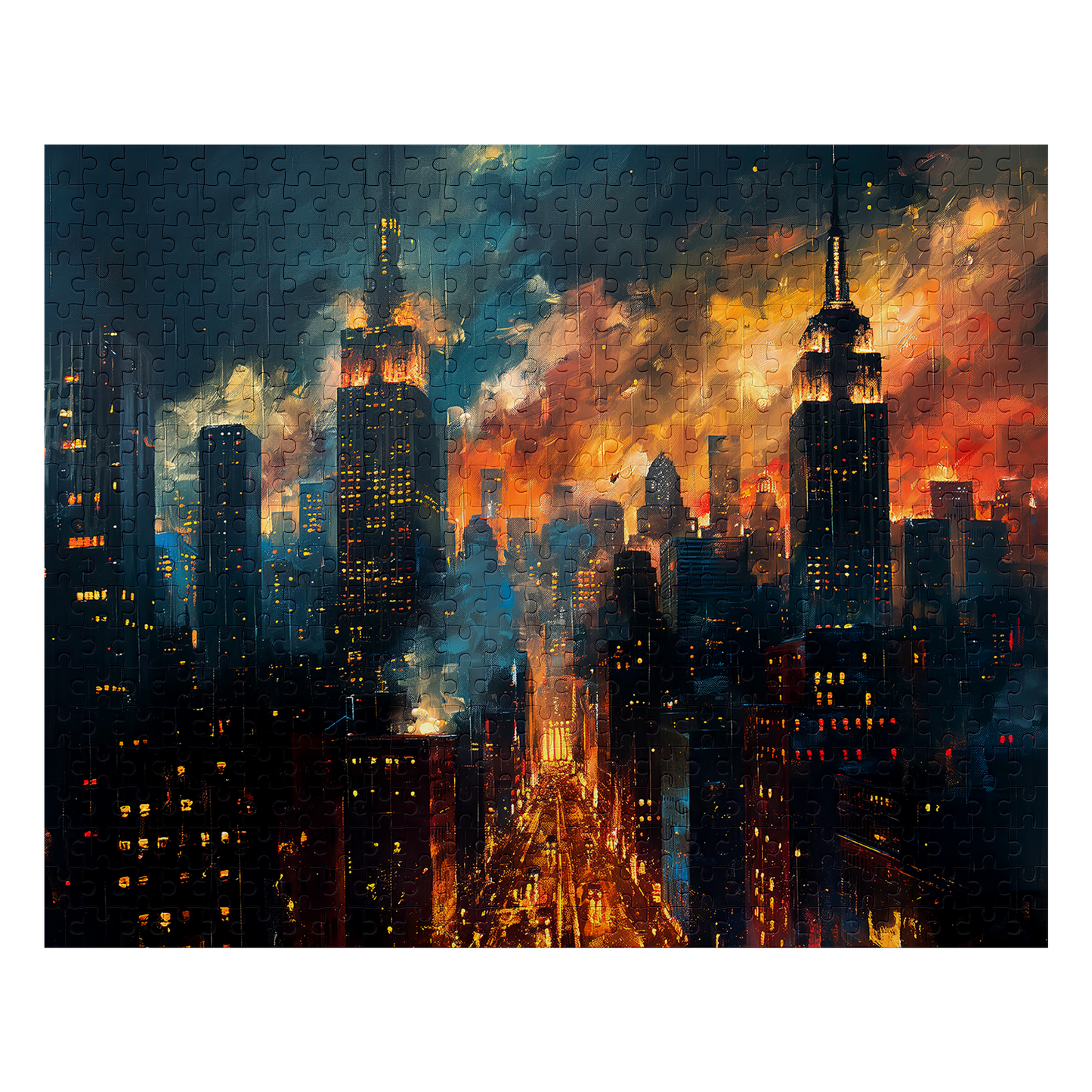 Rush Hour - Premium Jigsaw Puzzle - Dynamic, Urban, Traffic, Cityscape - Multiple Sizes Available