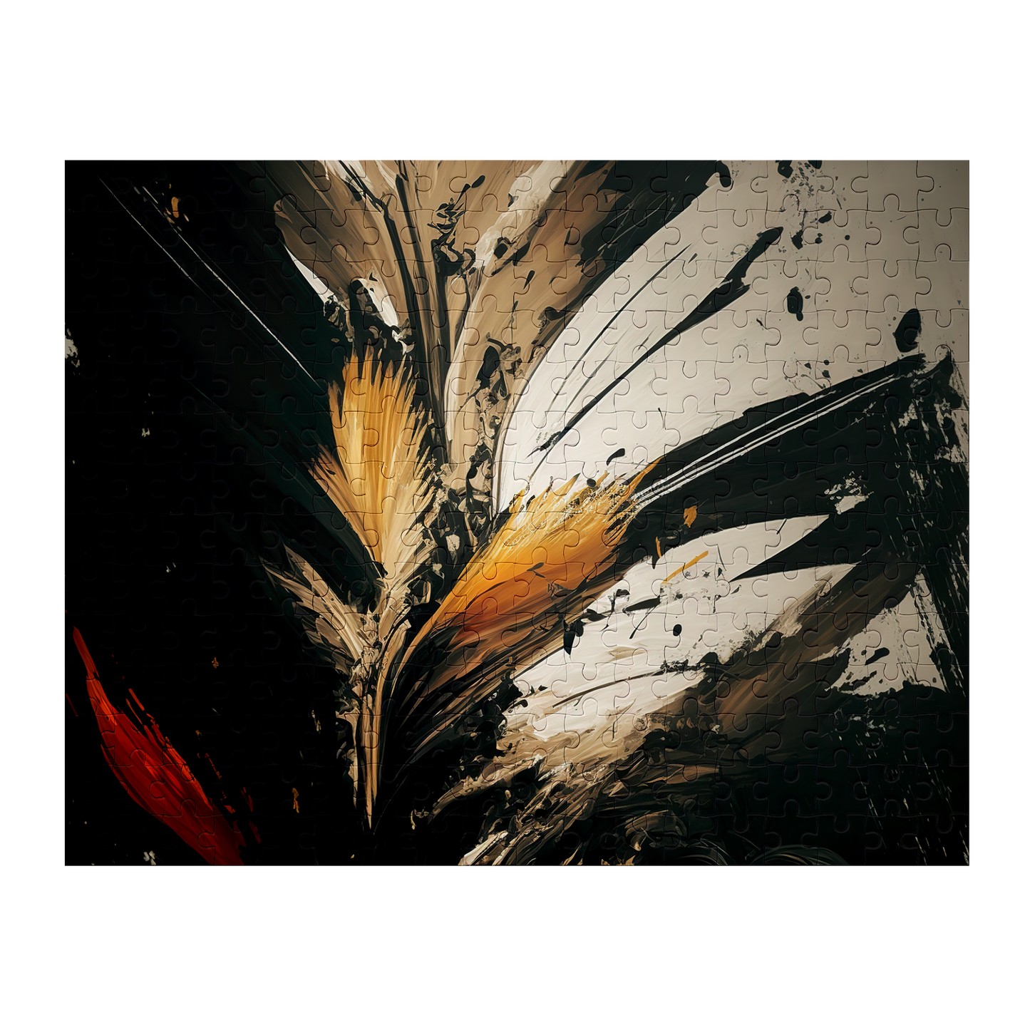 Feather Edge - Premium Jigsaw Puzzle - Dark, Modern, Decore, Abstract - Multiple Sizes Available