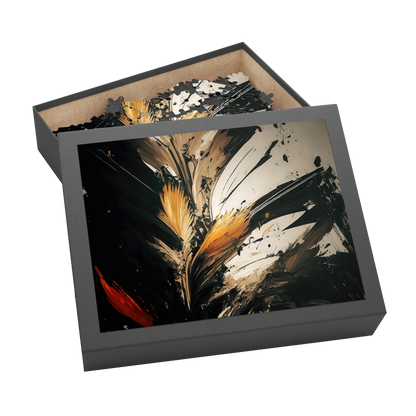 Feather Edge - Premium Jigsaw Puzzle - Dark, Modern, Decore, Abstract - Multiple Sizes Available