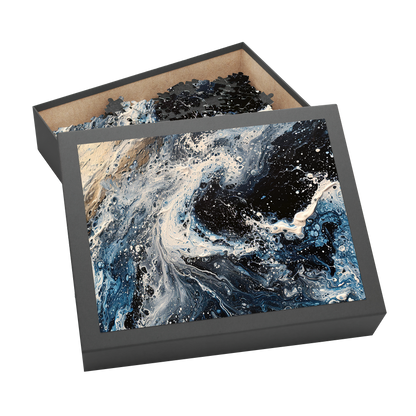 Oil Spill - Premium Jigsaw Puzzle - Dark Waves, Oceanic, Turbulant - Multiple Sizes Available