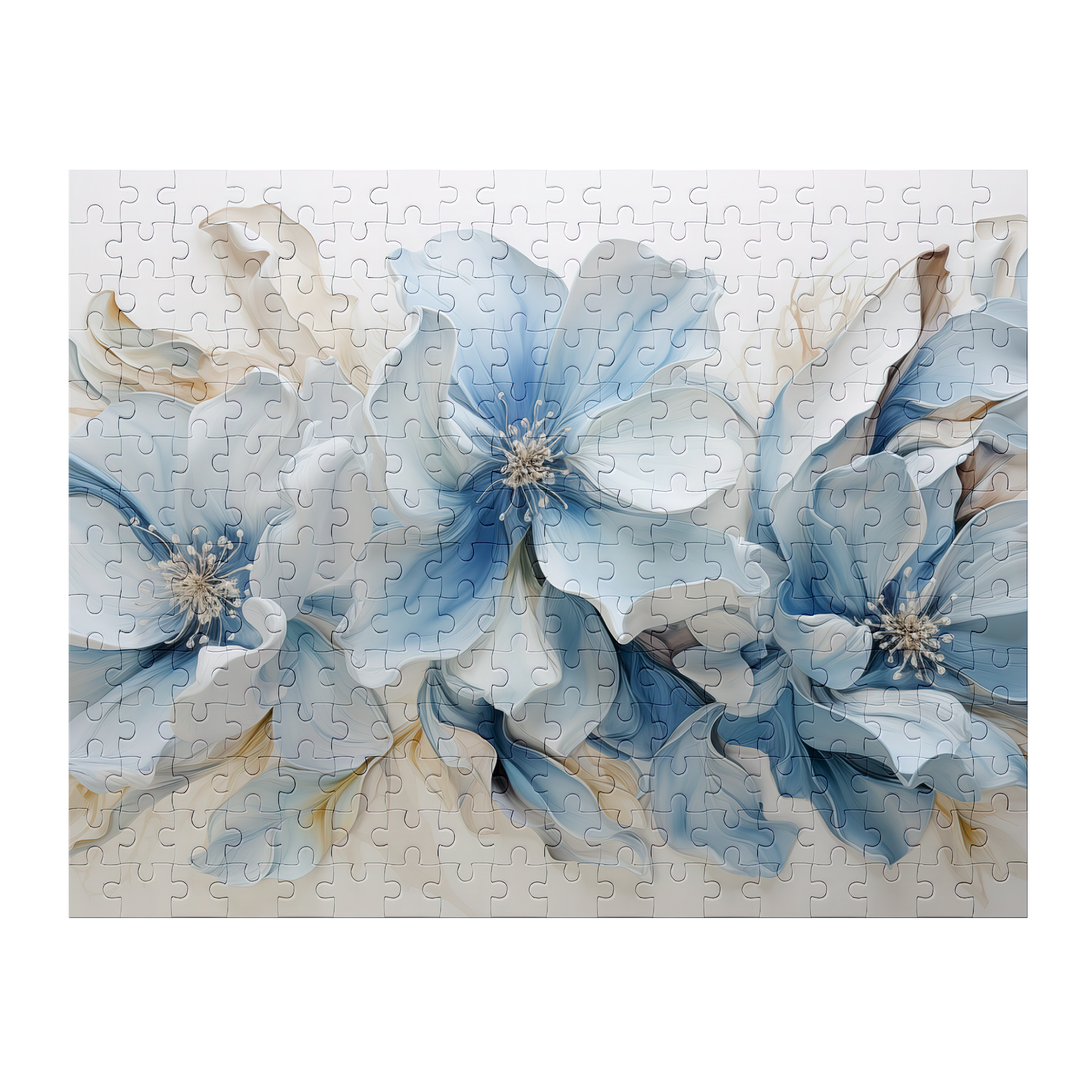 Sky Blue - Premium Jigsaw Puzzle - Delicate, Bright, Spring, Floral - Multiple Sizes Available