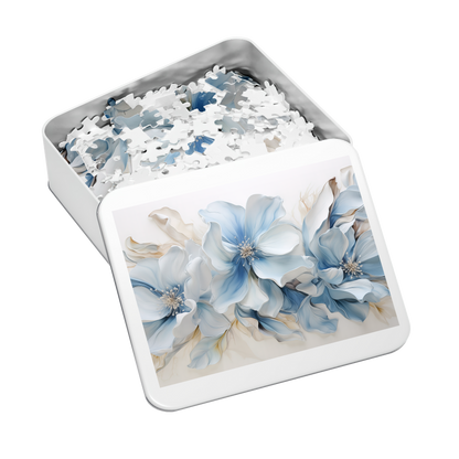 Sky Blue - Premium Jigsaw Puzzle - Delicate, Bright, Spring, Floral - Multiple Sizes Available