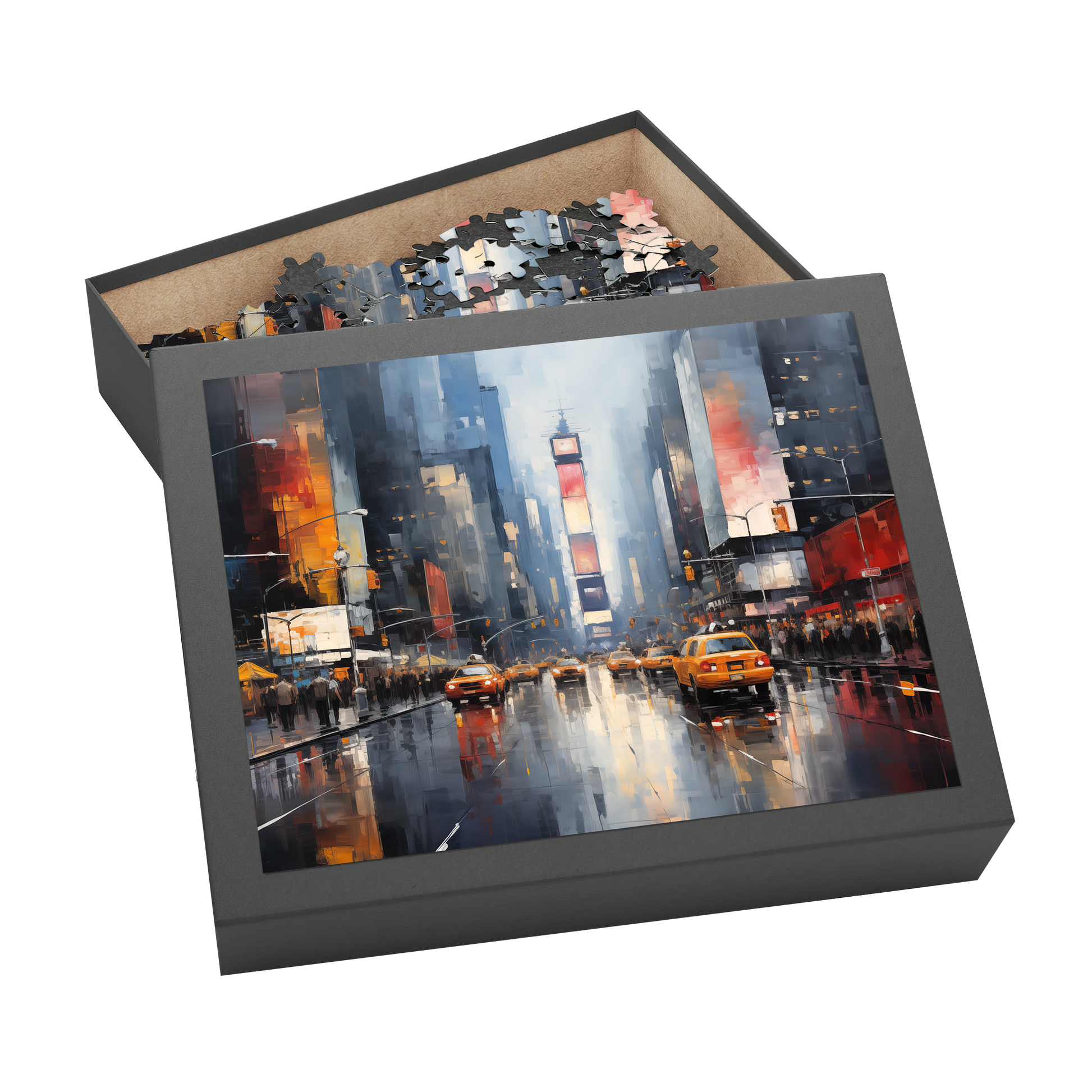 Downtown - Premium Jigsaw Puzzle - Urban, Dynamic, Reflections, Traffic - Multiple Sizes Available