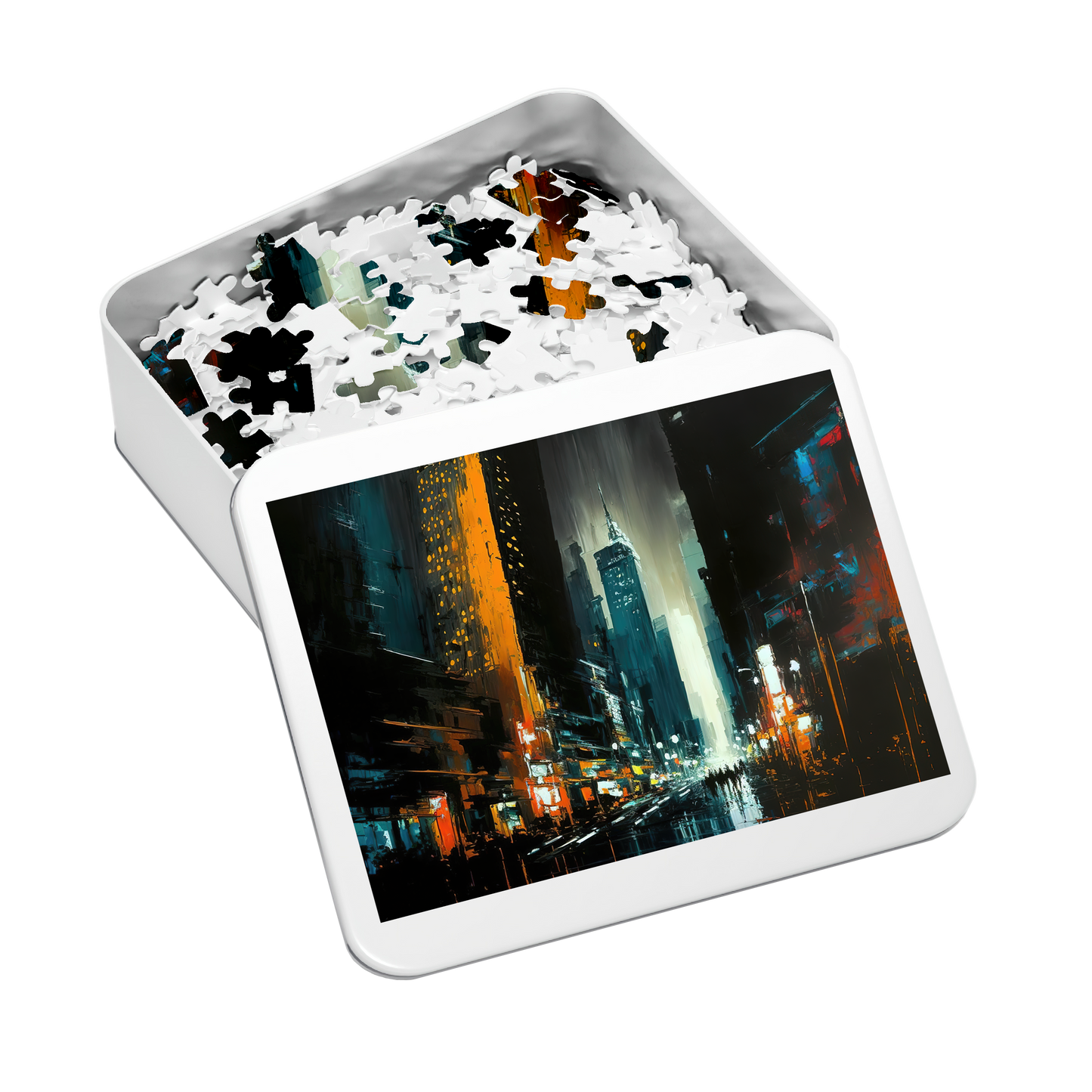 Nightlife - Premium Jigsaw Puzzle - Urban, Dynamic, Midnight, Skyscraper - Multiple Sizes Available