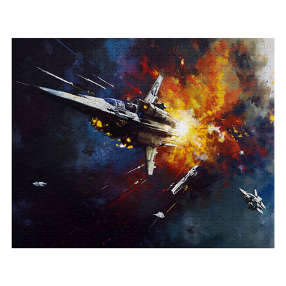 Thruster Burn - Premium Jigsaw Puzzle, Vibrant, Sci-Fi - Multiple Sizes Available