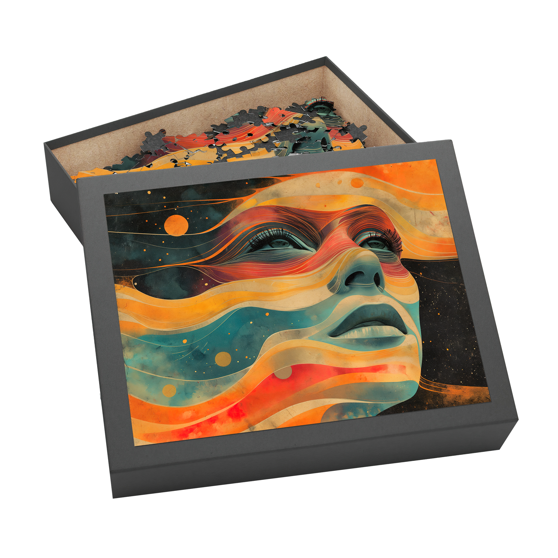Flow Over - Premium Jigsaw Puzzle, Vibrant, Sci-fi - Multiple Sizes Available