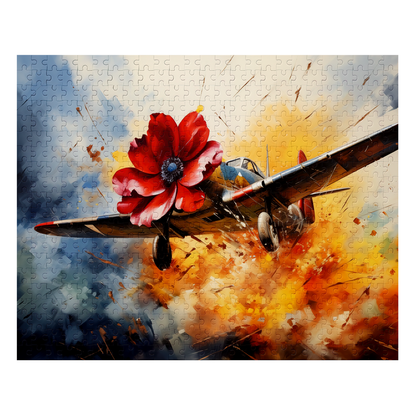 Proper Poppy - Premium Jigsaw Puzzle - Vibrant, Aerial, Floral, Explosion - Multiple Sizes Available