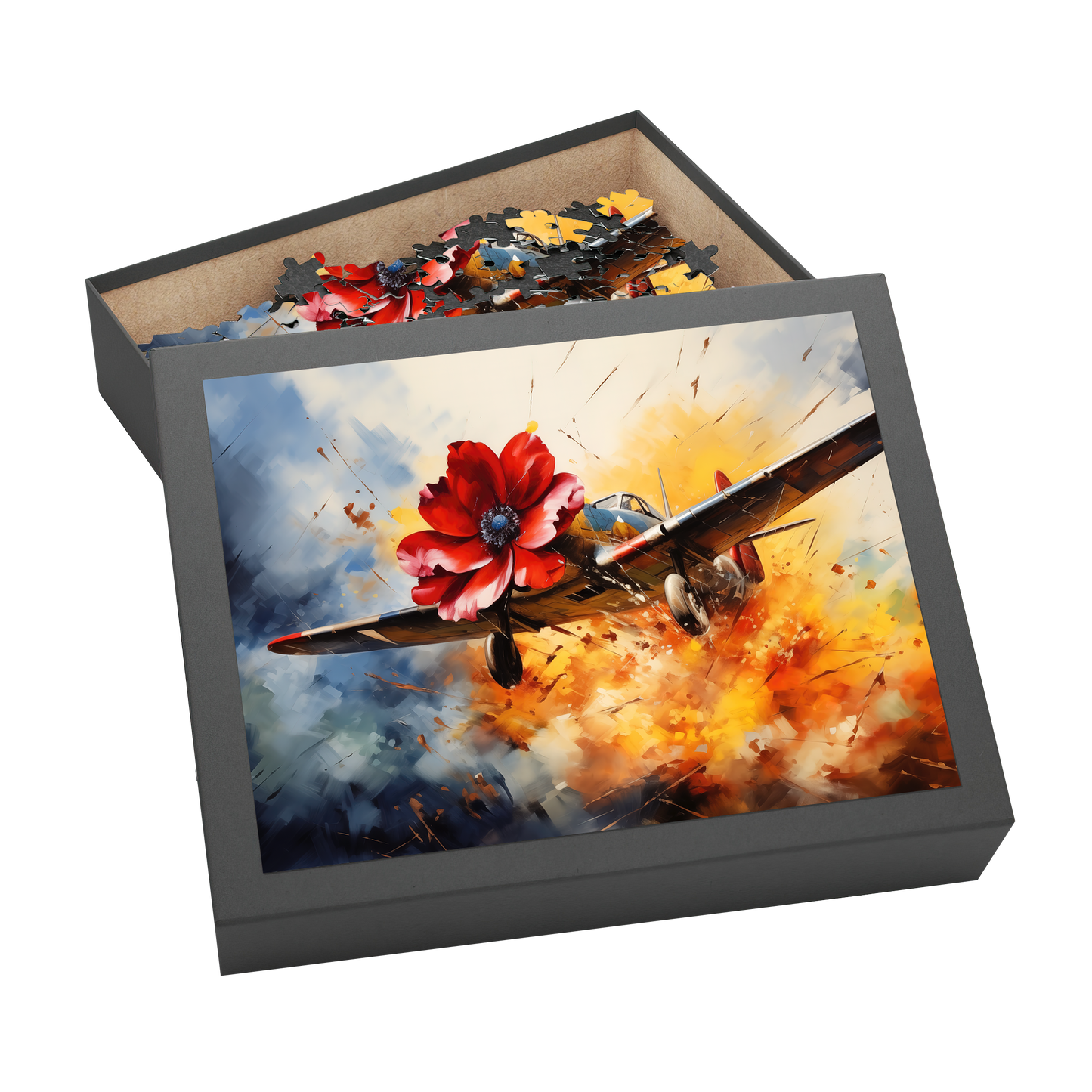 Proper Poppy - Premium Jigsaw Puzzle - Vibrant, Aerial, Floral, Explosion - Multiple Sizes Available