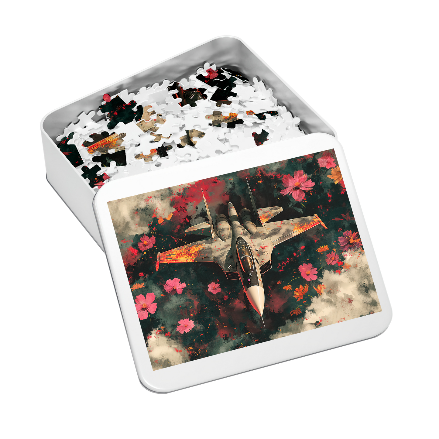 Oncoming - Premium Jigsaw Puzzle - Vibrant, Aerial, Floral, Flame - Multiple Sizes Available