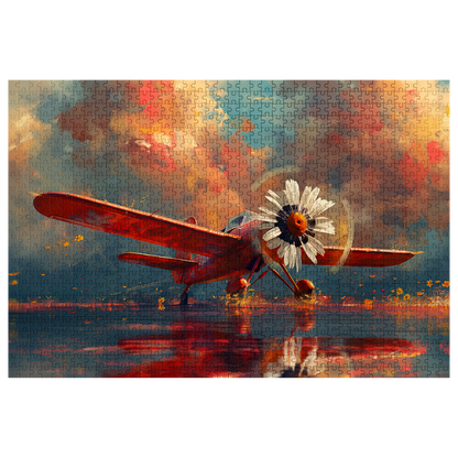 Daisy Prop - Premium Jigsaw Puzzle - Vibrant, Aerial, Floral, Reflection - Multiple Sizes Available