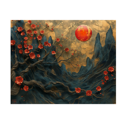 Layer Blossom Canyon - Premium Jigsaw Puzzle, Mythical, Fantasy, Landscape - Multiple Sizes Available
