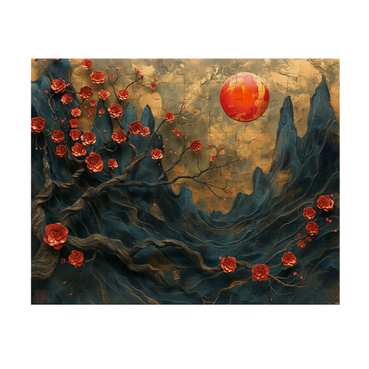 Layer Blossom Canyon - Premium Jigsaw Puzzle, Mythical, Fantasy, Landscape - Multiple Sizes Available