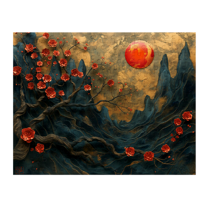 Layer Blossom Canyon - Premium Jigsaw Puzzle, Mythical, Fantasy, Landscape - Multiple Sizes Available