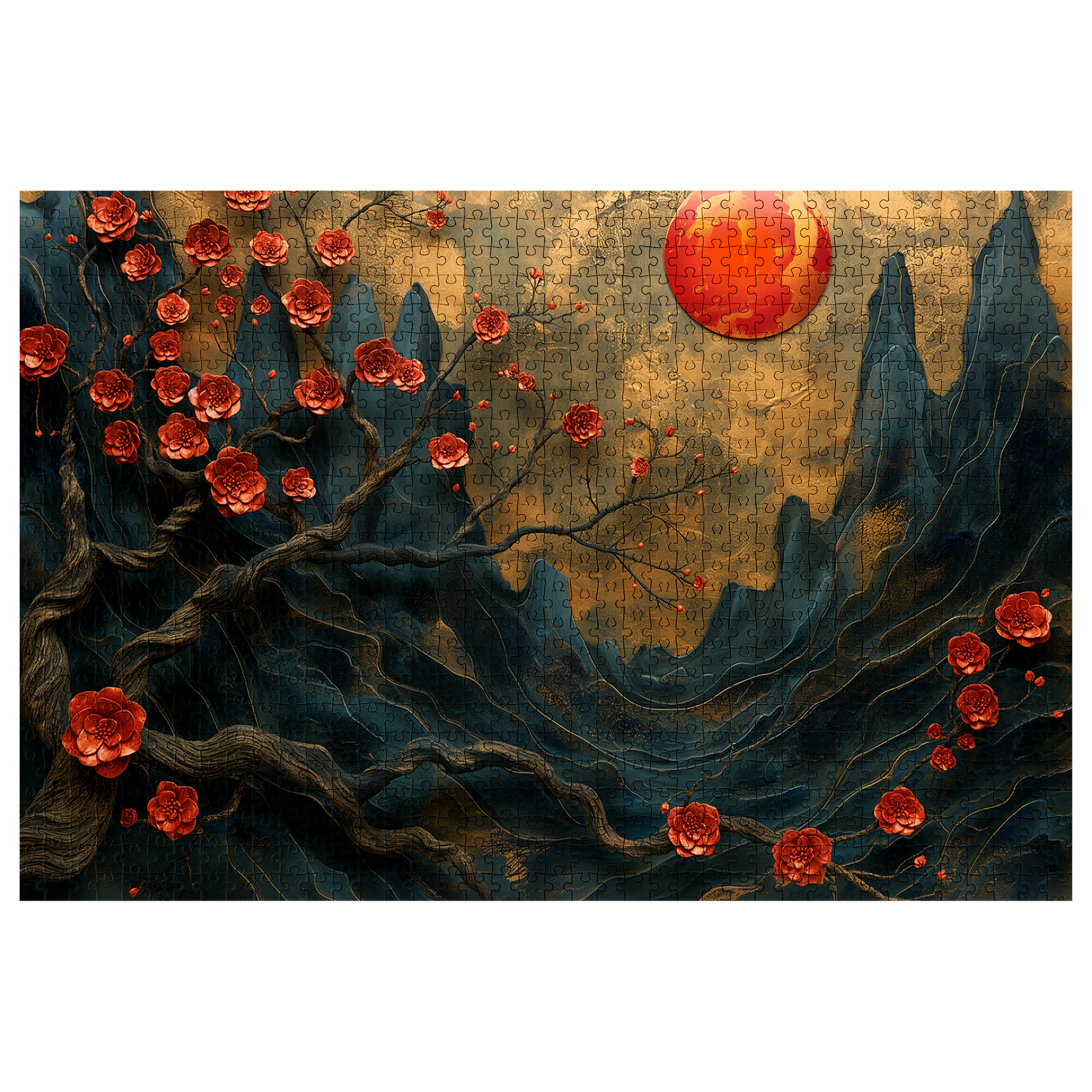 Layer Blossom Canyon - Premium Jigsaw Puzzle, Mythical, Fantasy, Landscape - Multiple Sizes Available