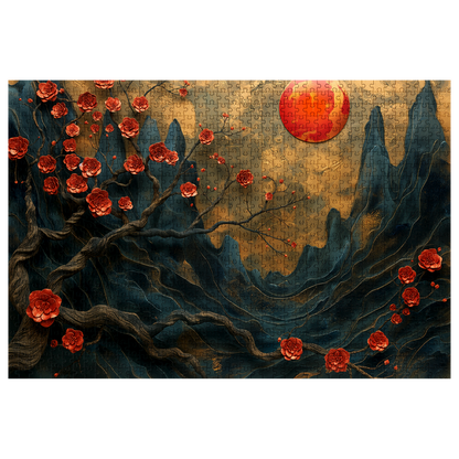 Layer Blossom Canyon - Premium Jigsaw Puzzle, Mythical, Fantasy, Landscape - Multiple Sizes Available