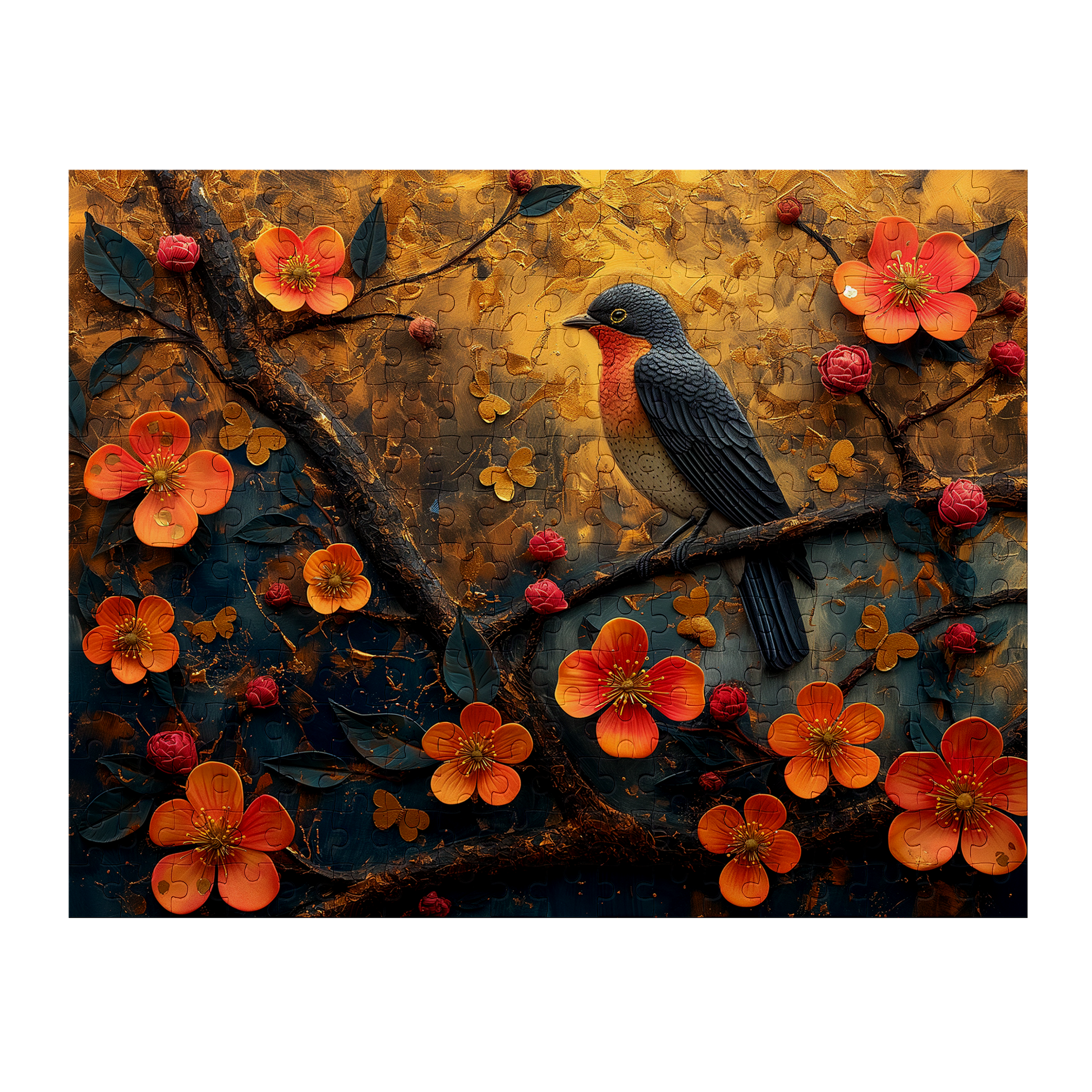 Ruby Throated - Premium Jigsaw Puzzle, Avian, Beautiful, Gentle - Multiple Sizes Available