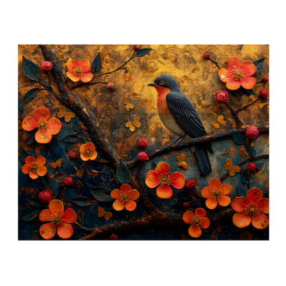Ruby Throated - Premium Jigsaw Puzzle, Avian, Beautiful, Gentle - Multiple Sizes Available