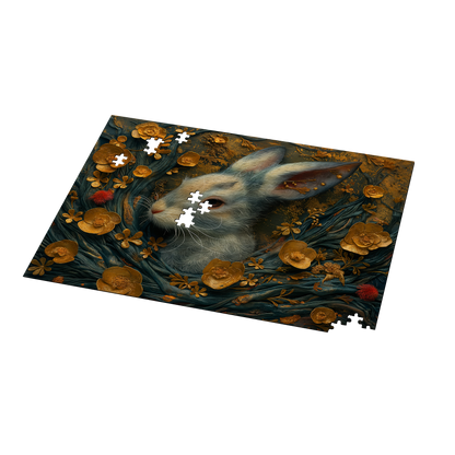 Hidden Hare - Premium Jigsaw Puzzle - Ornate, Elegant, Golden, Blossom - Multiple Sizes Available
