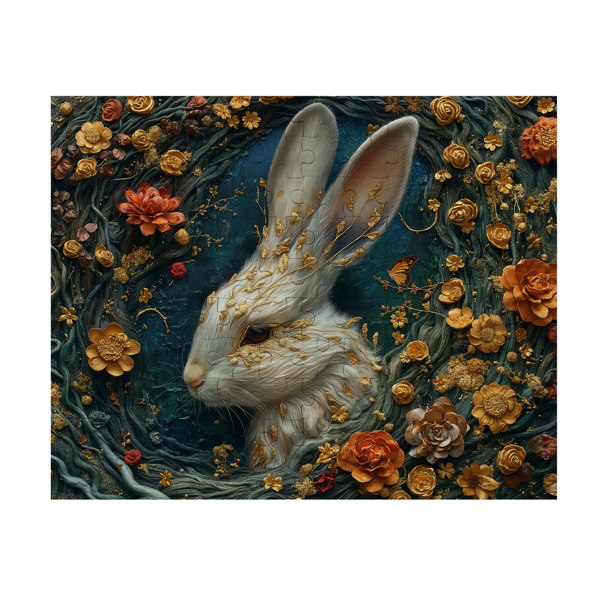 Gilded Fur - Premium Jigsaw Puzzle - Ornate, Elegant, Golden - Multiple Sizes Available