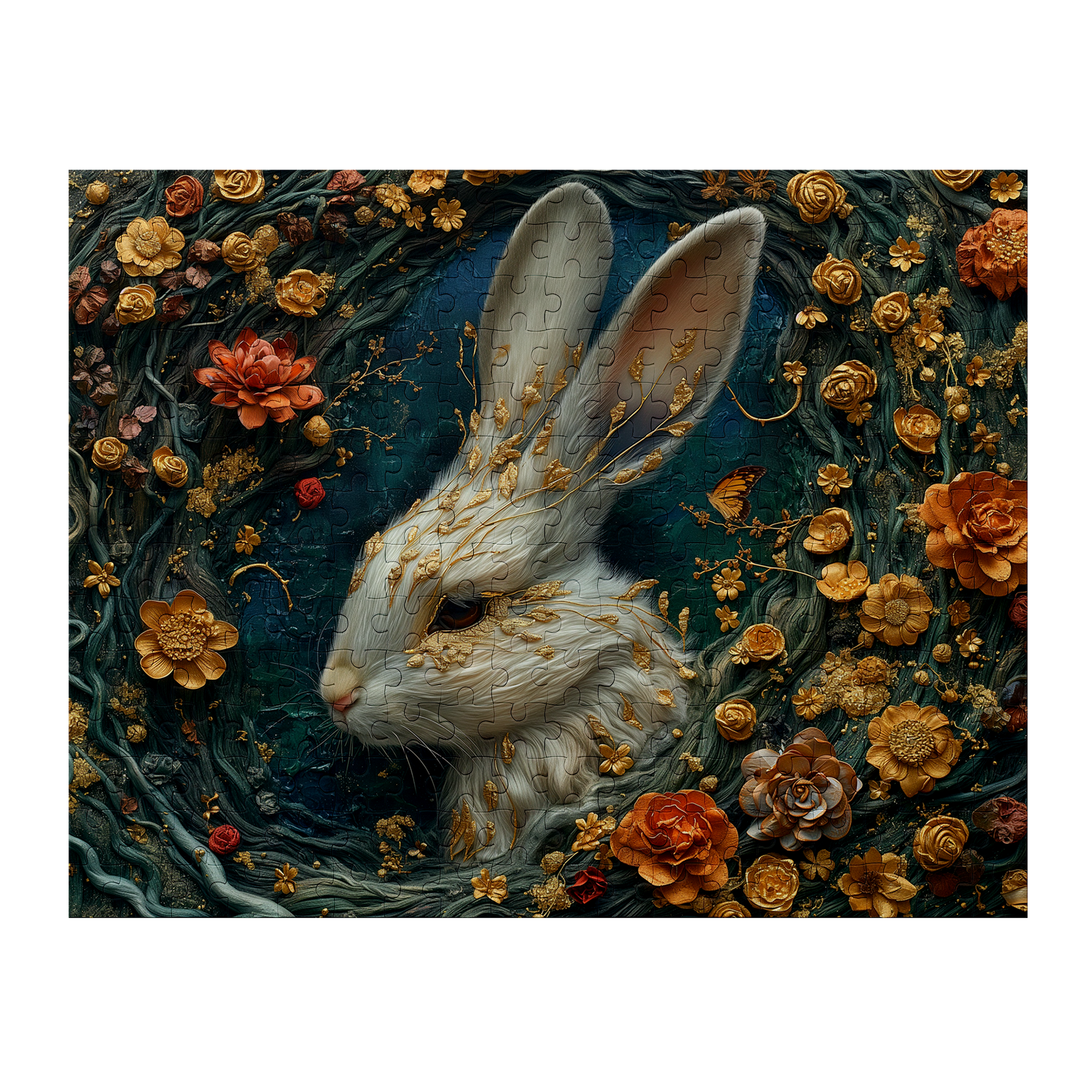 Gilded Fur - Premium Jigsaw Puzzle - Ornate, Elegant, Golden - Multiple Sizes Available