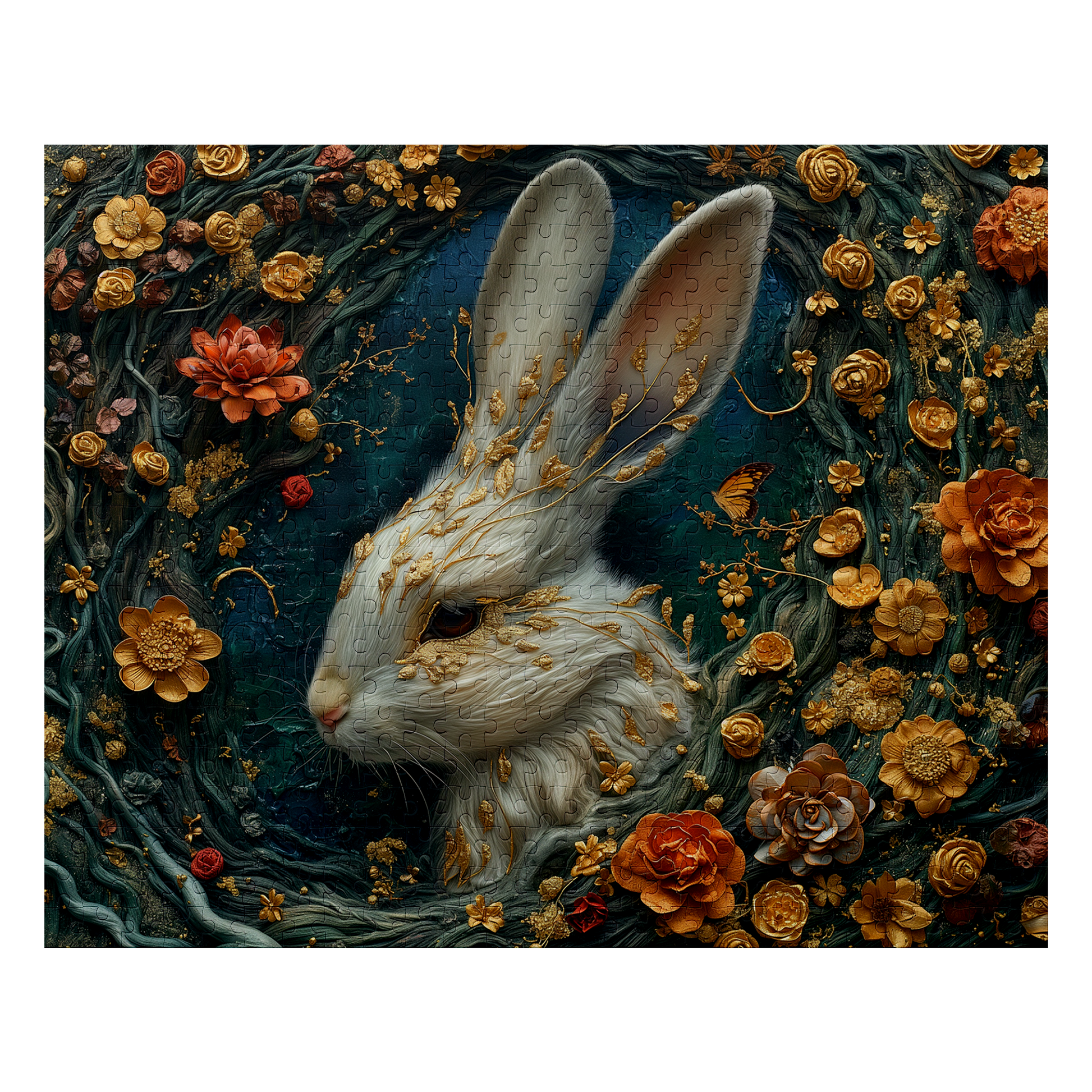Gilded Fur - Premium Jigsaw Puzzle - Ornate, Elegant, Golden - Multiple Sizes Available
