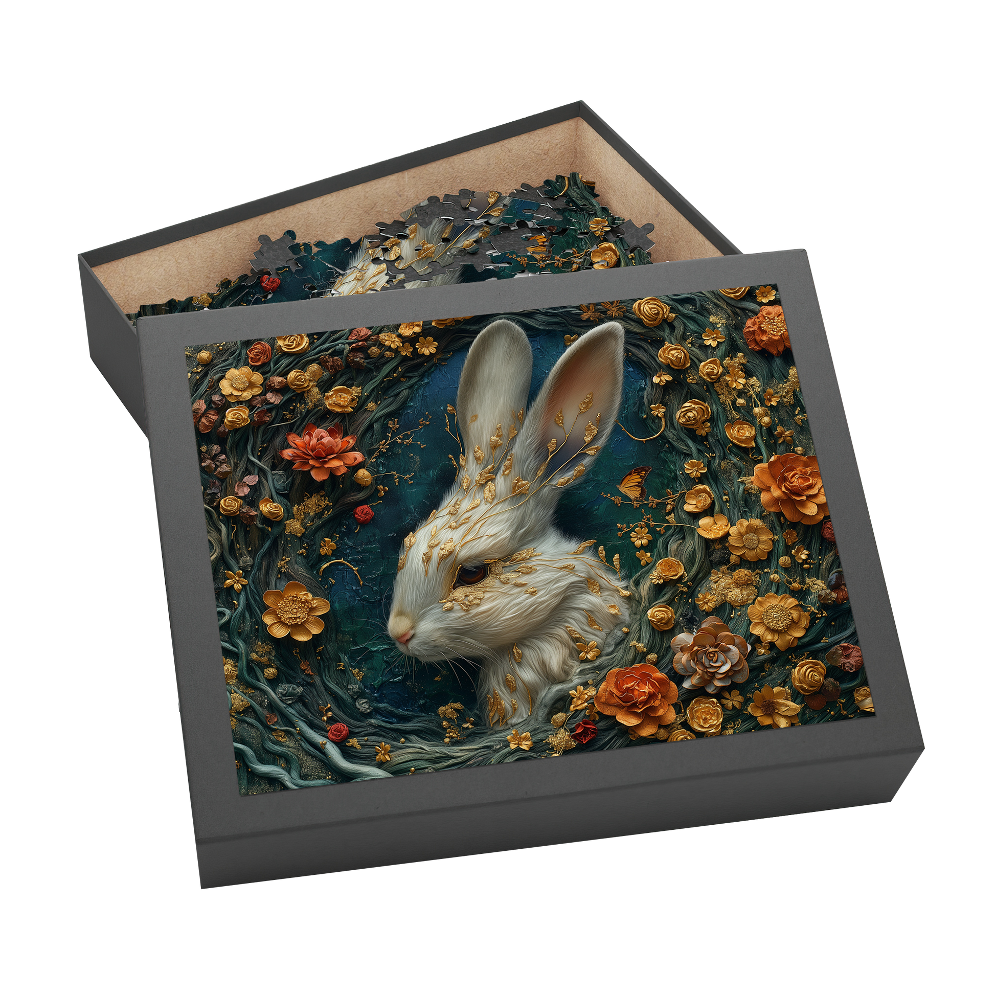 Gilded Fur - Premium Jigsaw Puzzle - Ornate, Elegant, Golden - Multiple Sizes Available