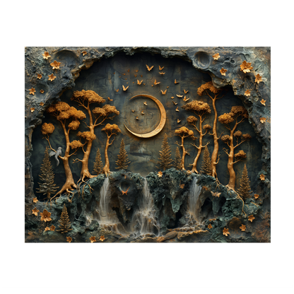 Moon Hill - Premium Jigsaw Puzzle - Ornate, Fantasy, Lunar, Mossy - Multiple Sizes Available