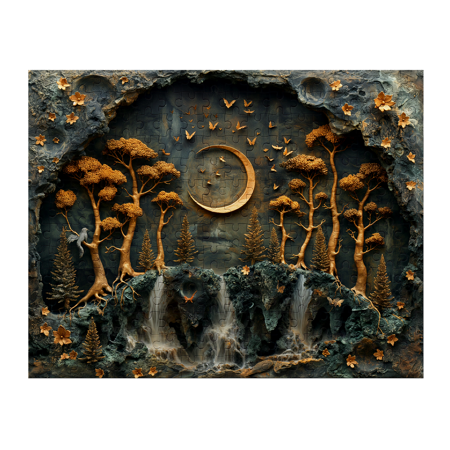 Moon Hill - Premium Jigsaw Puzzle - Ornate, Fantasy, Lunar, Mossy - Multiple Sizes Available