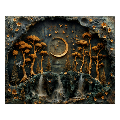Moon Hill - Premium Jigsaw Puzzle - Ornate, Fantasy, Lunar, Mossy - Multiple Sizes Available