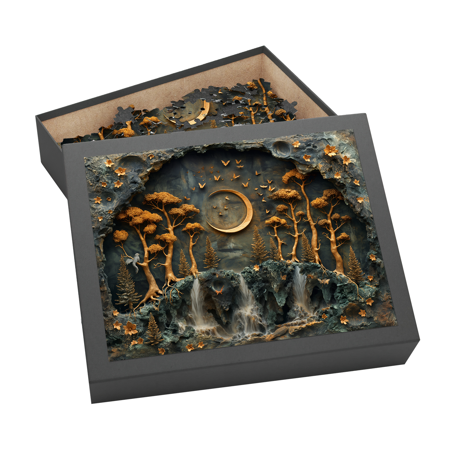 Moon Hill - Premium Jigsaw Puzzle - Ornate, Fantasy, Lunar, Mossy - Multiple Sizes Available
